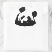 Sticker Ovale Panda d'art noir blanc (Sac)