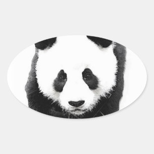 Sticker ovale Panda Face