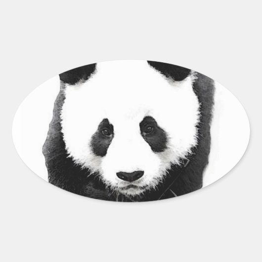 Sticker ovale Panda Face (Devant)
