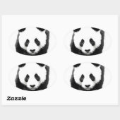 Sticker ovale Panda Face (Feuille)