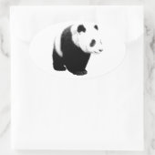 Sticker Ovale Panda noir et blanc (Sac)