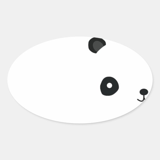 Sticker Ovale Panda paisible (Devant)