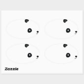 Sticker Ovale Panda paisible (Feuille)
