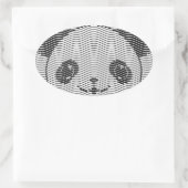 Sticker Ovale Panda Porte Face Sur La Vague Motif (Sac)