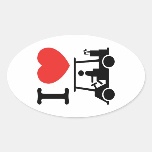 Sticker Ovale Panier de golf I Heart (Love) (Devant)