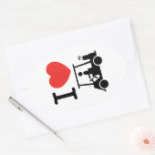 Sticker Ovale Panier de golf I Heart (Love) (Enveloppe)