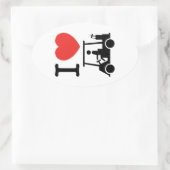 Sticker Ovale Panier de golf I Heart (Love) (Sac)