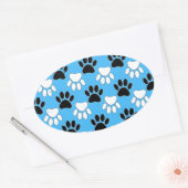 Sticker Ovale Paniers Noirs Et Blancs Perdus Sur Arrière - plan  (Enveloppe)