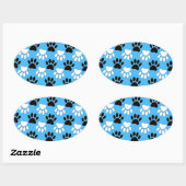 Sticker Ovale Paniers Noirs Et Blancs Perdus Sur Arrière - plan  (Feuille)