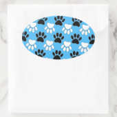 Sticker Ovale Paniers Noirs Et Blancs Perdus Sur Arrière - plan  (Sac)