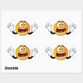 Sticker Ovale Panique Emoji (Feuille)