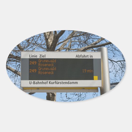 Sticker Ovale Panneau d'arrêt de bus à Berlin (Devant)