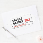 Sticker Ovale Panneau de la rue Londres Covent Garden (Enveloppe)
