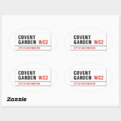 Sticker Ovale Panneau de la rue Londres Covent Garden (Feuille)