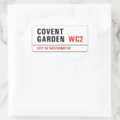 Sticker Ovale Panneau de la rue Londres Covent Garden (Sac)