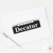 Sticker Ovale Panneau de rue Decatur, Nouvelle-Orléans (Enveloppe)