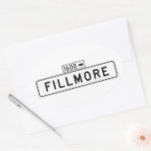 Sticker Ovale Panneau de rue Fillmore St, San Francisco (Enveloppe)