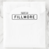 Sticker Ovale Panneau de rue Fillmore St, San Francisco (Sac)