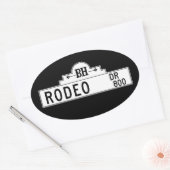 Sticker Ovale Panneau de rue Rodeo Drive, Los Angeles, CA (Enveloppe)