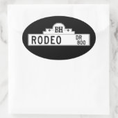 Sticker Ovale Panneau de rue Rodeo Drive, Los Angeles, CA (Sac)