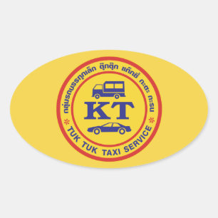 Sticker Ovale Panneau de service de taxi Tuk Tuk, Thaïlande