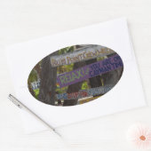 Sticker Ovale Panneau de signalisation Rum Point Grand Cayman (Enveloppe)