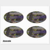 Sticker Ovale Panneau de signalisation Rum Point Grand Cayman (Feuille)