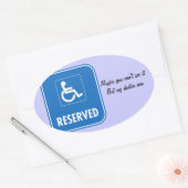 Sticker Ovale Panneau de stationnement pour Handicap (Enveloppe)