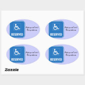 Sticker Ovale Panneau de stationnement pour Handicap (Feuille)