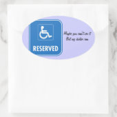 Sticker Ovale Panneau de stationnement pour Handicap (Sac)