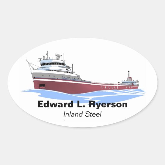 Sticker Ovale Panneaux publicitaires Edward L. Ryerson, cargo de (Devant)