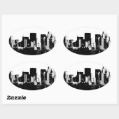 Sticker ovale Panoramique New York City (Feuille)