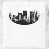 Sticker ovale Panoramique New York City (Sac)