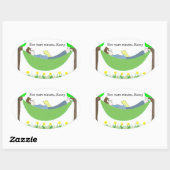 Sticker Ovale Papa dans le hamac (Feuille)