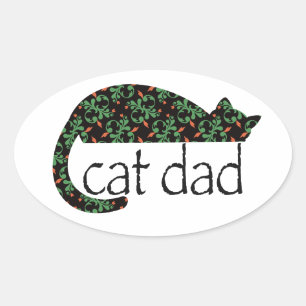 Sticker Ovale Papa de chat