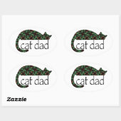Sticker Ovale Papa de chat (Feuille)