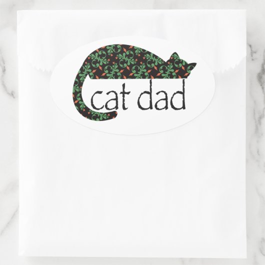 Sticker Ovale Papa de chat (Sac)