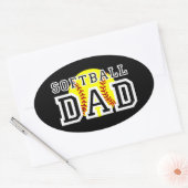 Sticker Ovale Papa du softball (Enveloppe)