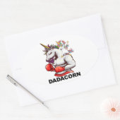 Sticker Ovale Papa Père Dadacorn Unicorn Anniversaire (Enveloppe)