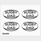 Sticker Ovale Papa Rugby (Feuille)