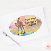 Sticker Ovale Papeterie en chameau (Enveloppe)