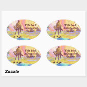 Sticker Ovale Papeterie en chameau (Feuille)