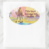 Sticker Ovale Papeterie en chameau (Sac)