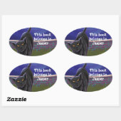 Sticker Ovale Papeterie pour chat noir (Feuille)