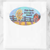 Sticker Ovale Papier à lettres au poulet (Sac)