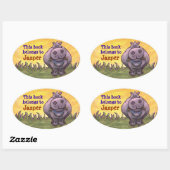 Sticker Ovale Papier Hippopotamus (Feuille)
