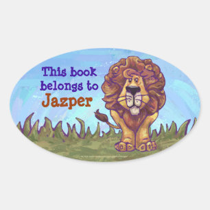 Sticker Ovale Papier Lion