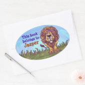 Sticker Ovale Papier Lion (Enveloppe)