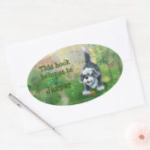 Sticker Ovale Papier Shaggy Sheep Chien (Enveloppe)