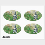 Sticker Ovale Papier Shaggy Sheep Chien (Feuille)